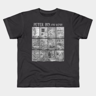 Peter Pan, Neverland Wendy Darling - Captain Hook, Tinker Bell and the lost boys Kids T-Shirt